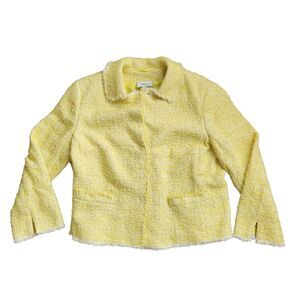 Akris Punto Blazer Jacket Womens 12 Fringe Tweed Careerwear Luxury